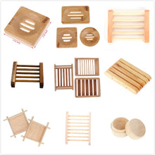 Load image into Gallery viewer, Natural Wooden Bamboo Soap Dish Wooden Soap Tray Holder Storage Soap Rack Plate Box Container For Bath Shower Plate Bathroom
