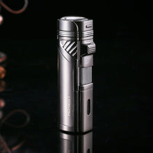 Load image into Gallery viewer, HONEST 4 Jet Flame Metal Cigar Lighter Butane Cigarette Torch Arc Lighter Lighter Gadgets For Gifts
