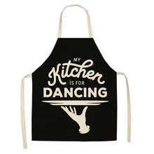 Load image into Gallery viewer, 1 Pcs Black and White Geometric Letter Kitchen Aprons Cotton Linen Unisex Home Cooking Baking Shop Cleaning Bibs 66x47cm 47x38cm
