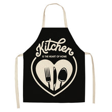 Load image into Gallery viewer, 1 Pcs Black and White Geometric Letter Kitchen Aprons Cotton Linen Unisex Home Cooking Baking Shop Cleaning Bibs 66x47cm 47x38cm

