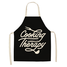 Load image into Gallery viewer, 1 Pcs Black and White Geometric Letter Kitchen Aprons Cotton Linen Unisex Home Cooking Baking Shop Cleaning Bibs 66x47cm 47x38cm
