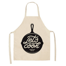 Load image into Gallery viewer, 1 Pcs Black and White Geometric Letter Kitchen Aprons Cotton Linen Unisex Home Cooking Baking Shop Cleaning Bibs 66x47cm 47x38cm
