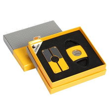 Load image into Gallery viewer, COHIBA Cigar Lighter Cutter Set 3 Torch Flame Butane Gas Lighters Metal Stainleass Steel Cigar Cutter Travel Cigar Accessories
